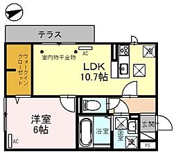 ポワロ 1階1LDKの間取り