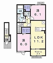 セレーノ1 2LDKの間取図画像