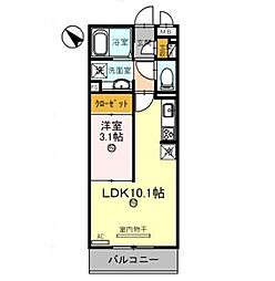 プレミール 2階1LDKの間取り