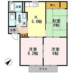 レーベンパレス　A棟 1階3DKの間取り