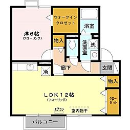JR埼京線 戸田駅 徒歩25分の賃貸アパート 2階1LDKの間取り