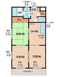 サンピアやまて 3DKの間取図画像