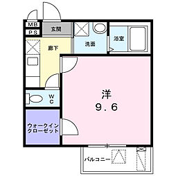 フレール2番館 1Kの間取図画像