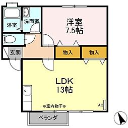 セジュール陽　ＡＢ 1階1LDKの間取り