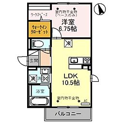 グレース若宮 1LDKの間取図画像