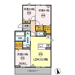 AZLIE(アズリエ) 3LDKの間取図画像
