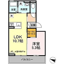 D-roomアベタテ 1LDKの間取図画像