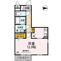 ブランシェ 3階ワンルームの間取り