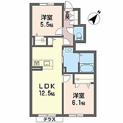 シャーメゾンHada 2LDKの間取図画像