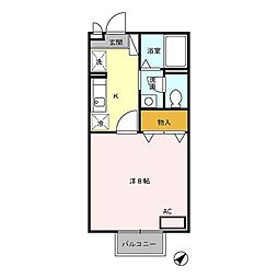 セジュールSE 1Kの間取図画像