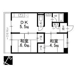 楠団地 2DKの間取図画像