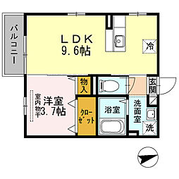リーフコート星ヶ丘 1LDKの間取図画像