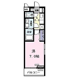 レガシィふづき 1Kの間取図画像