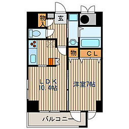 USビル 1LDKの間取図画像