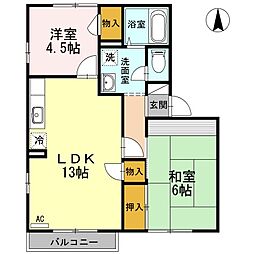 フジパレス高知G 2LDKの間取図画像