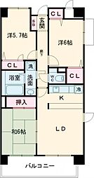 ダイアパレス太田第2 10階3LDKの間取り