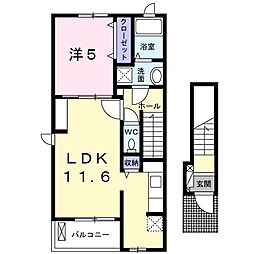 アマービレ2 1LDKの間取図画像