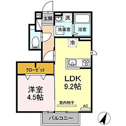 D-room下松2 1LDKの間取図画像