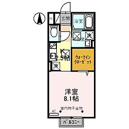 ルノン　B棟 1階1Kの間取り