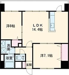 クロノス39京町本丁 2LDKの間取図画像