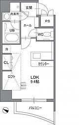 広島電鉄5系統 松川町駅 徒歩3分の賃貸マンション 3階ワンルームの間取り