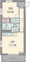 プランドール 402 4階1LDKの間取り