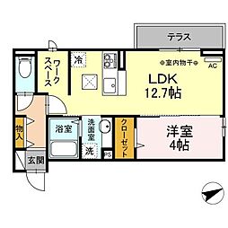 D-room住吉A 1LDKの間取図画像