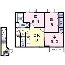 スマイルK 3DKの間取図画像