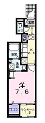 エルベート3 1Kの間取図画像