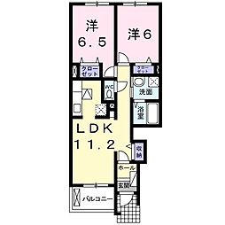 ベージョフロール 2LDKの間取図画像