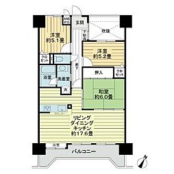 ダイアパレス長崎ステーションプラザ 12階3LDKの間取り