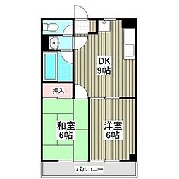 サンヴィレッジ 1階2DKの間取り