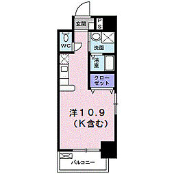 ワンダフルパレスＮＩ 8階ワンルームの間取り