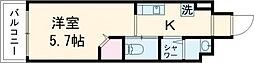 LEDOME府中 1Kの間取図画像
