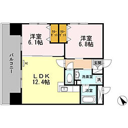 ABITI浜町 4階2LDKの間取り