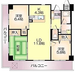 Ｈａｌｅ　Ｌａｕｌｅ’a 1階3LDKの間取り