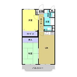 プロムナード 2LDKの間取図画像