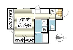 ヴィスティージュ 1Kの間取図画像