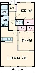 フェリーチェ 2LDKの間取図画像
