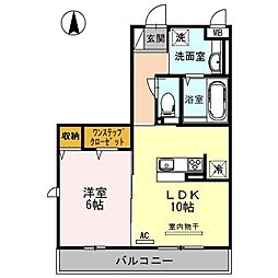 ディアコート 1LDKの間取図画像