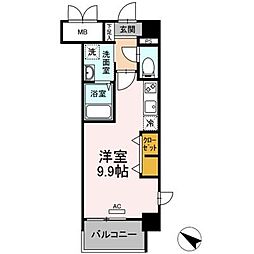 ciliegio桜坂 3階ワンルームの間取り
