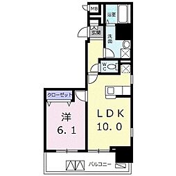 パルティール浅草 1LDKの間取図画像