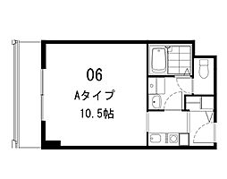 IPSX EAST 10階ワンルームの間取り