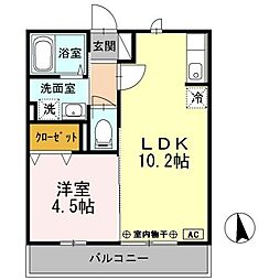 アピテ・K千束 1LDKの間取図画像