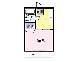 サンヒルズ尾道 1階1Kの間取り