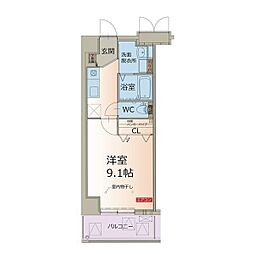 LiberoKASUGAIStaytion 1Kの間取図画像