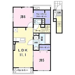 アザレア 2LDKの間取図画像