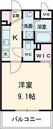 モンパールオキツモ希央台 1階1Kの間取り