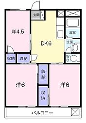 ジュピターマンション大津1 3DKの間取図画像