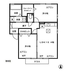 オーククレスト　I/II/III/IV/V/VI 1階2LDKの間取り